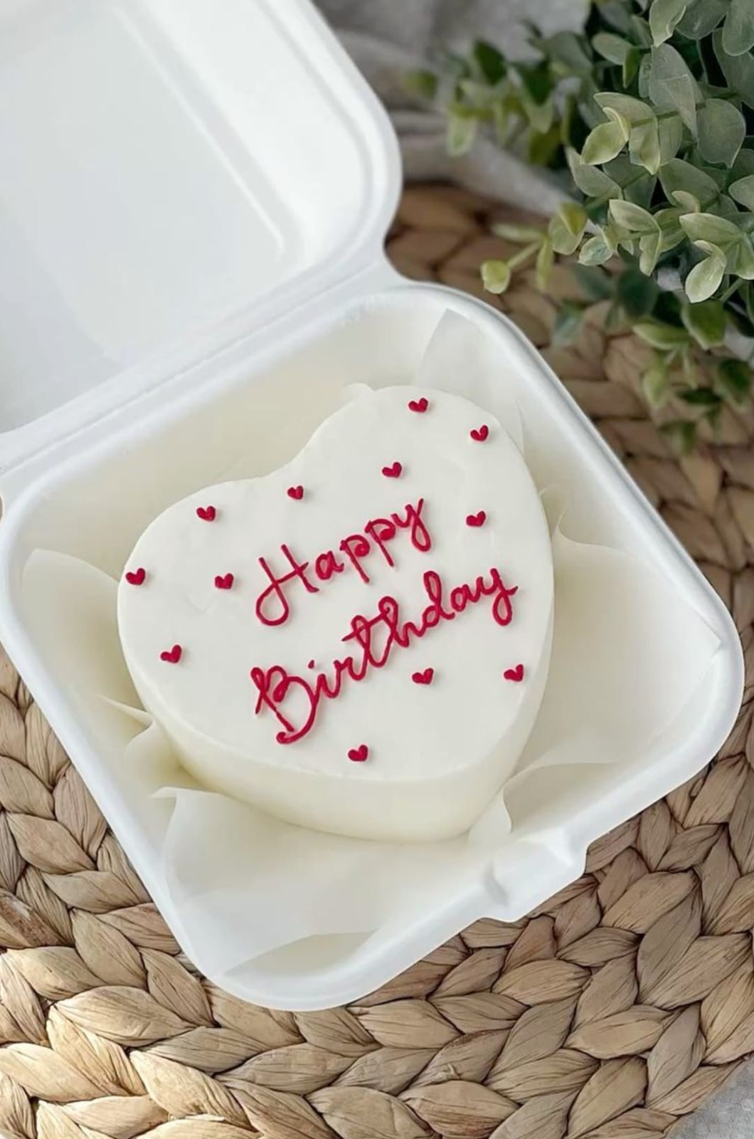 Classic White Heart Bento Cake